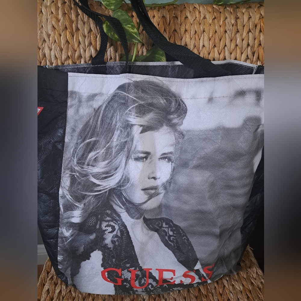 Guess Black and White Photographic Print Tote